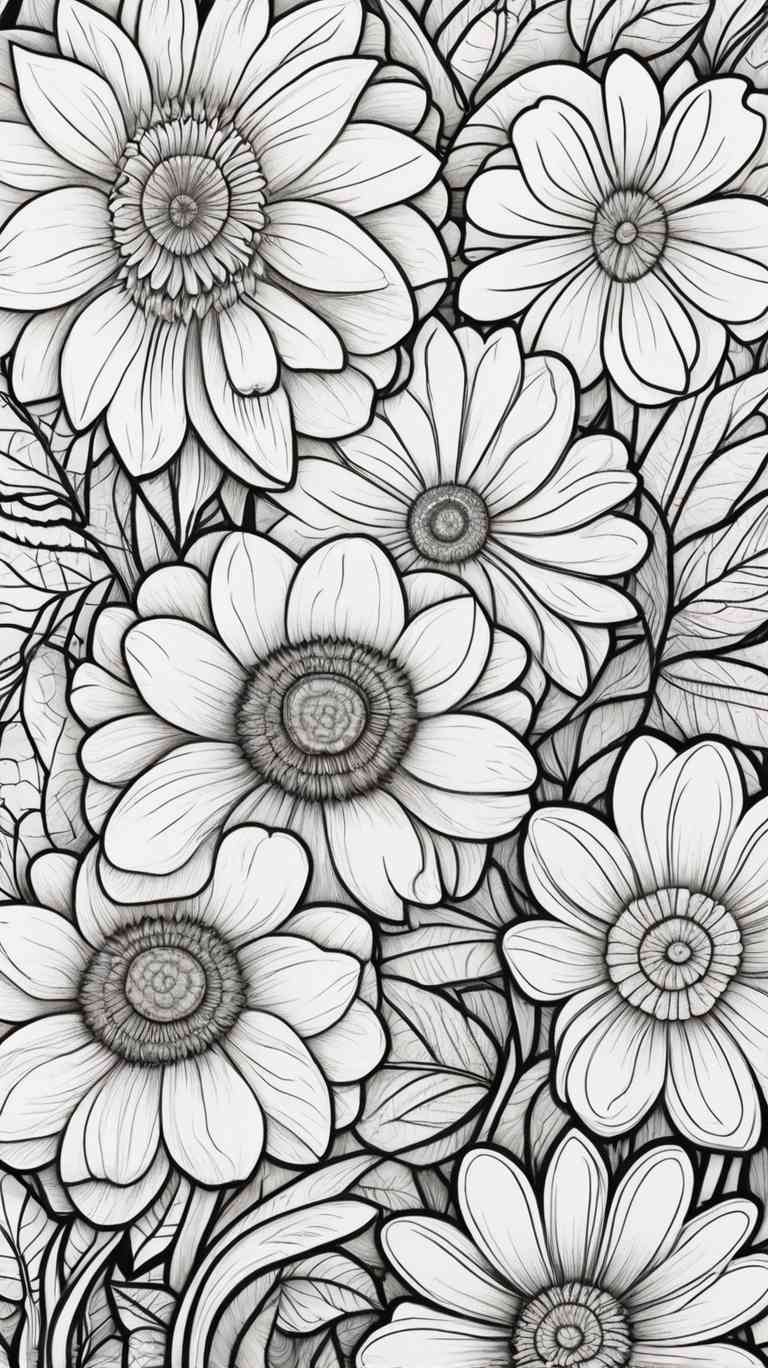 Blumen Ausmalbild #1