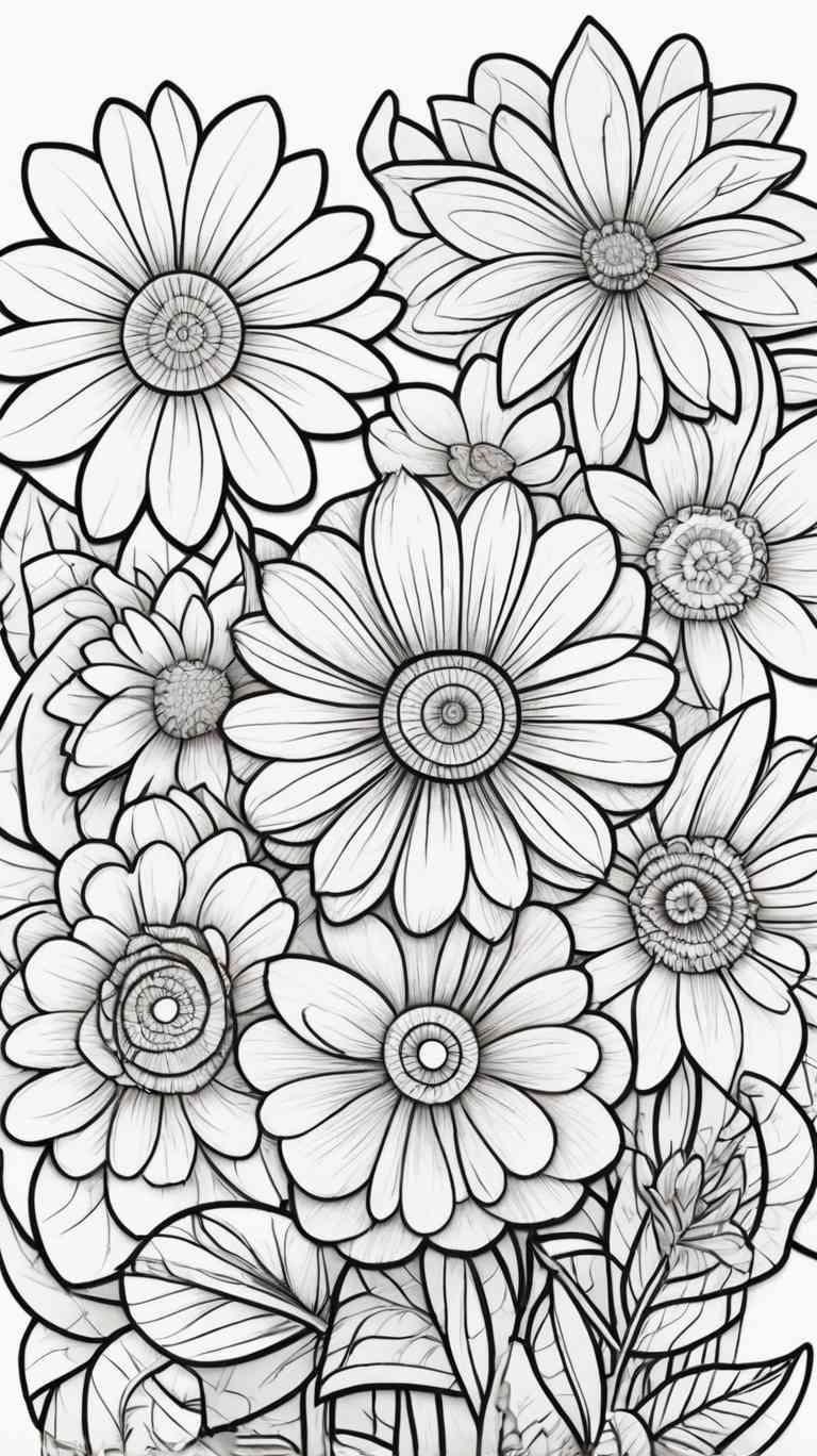 Blumen Ausmalbild #3