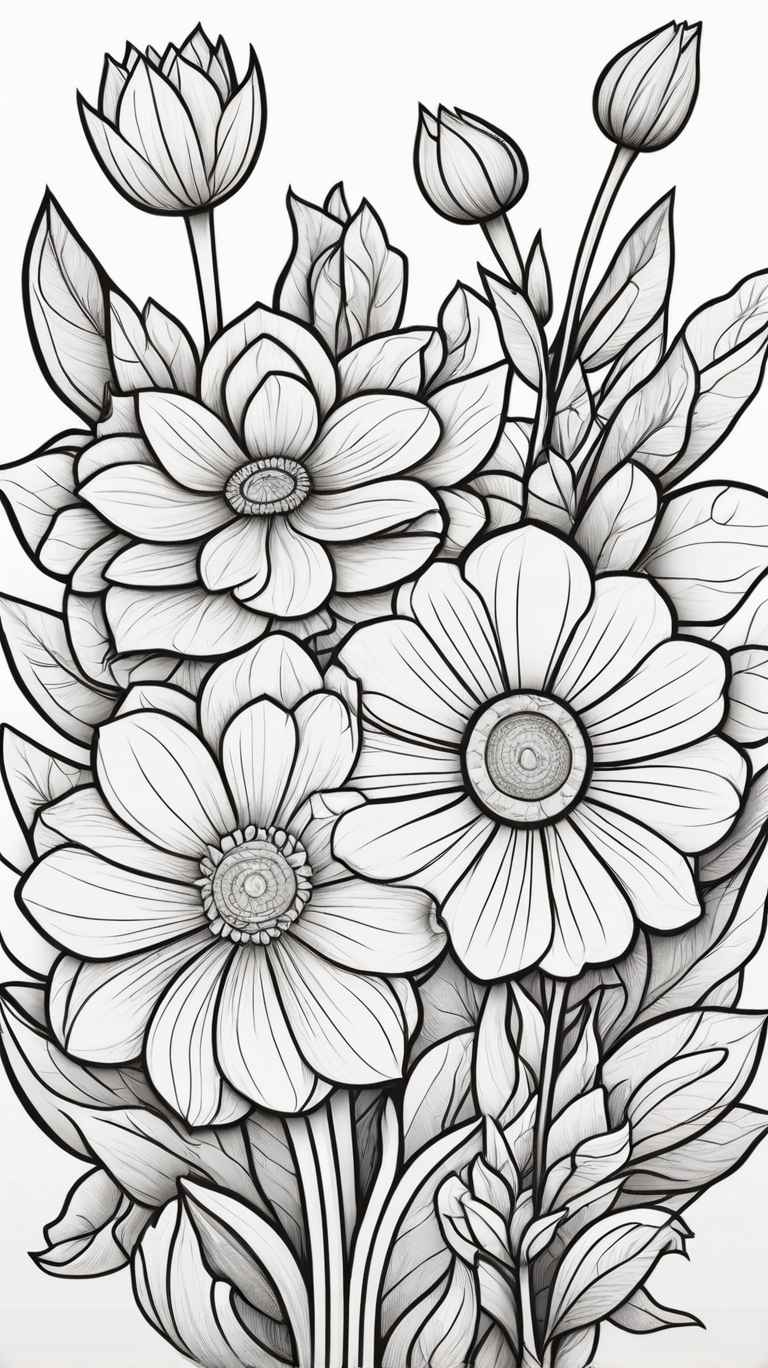 Blumen Ausmalbild #4