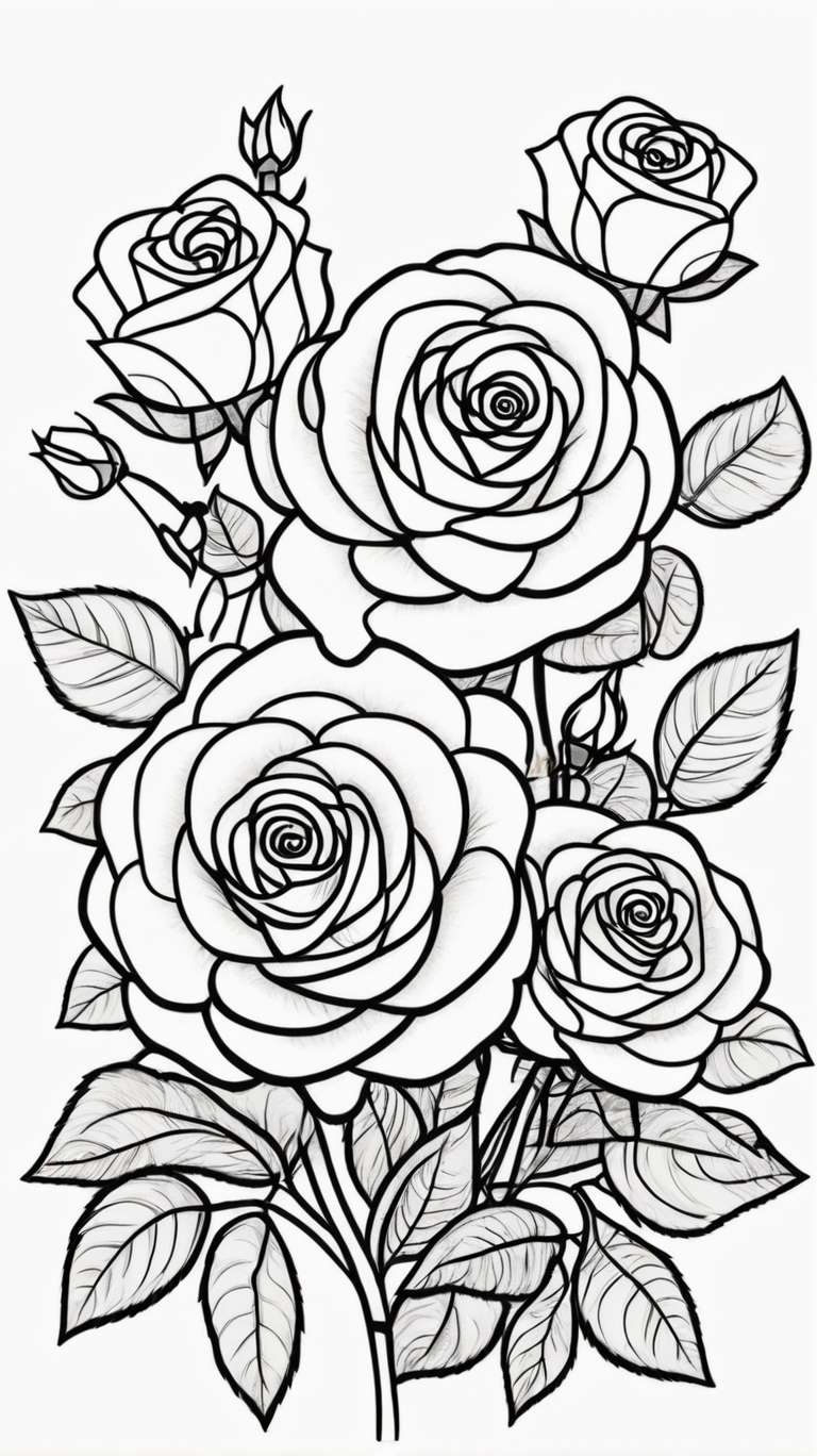Rose Ausmalbild #4