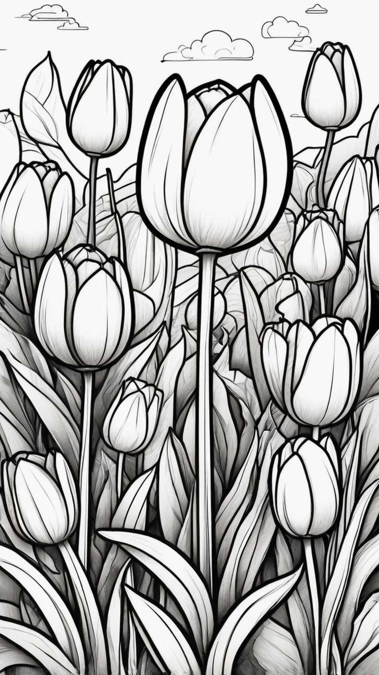 Tulpe Ausmalbild #1
